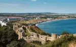 The landscape of Scarborough Castle, a former medieval Royal fortress situated at Scarborough, North Yorkshire, England