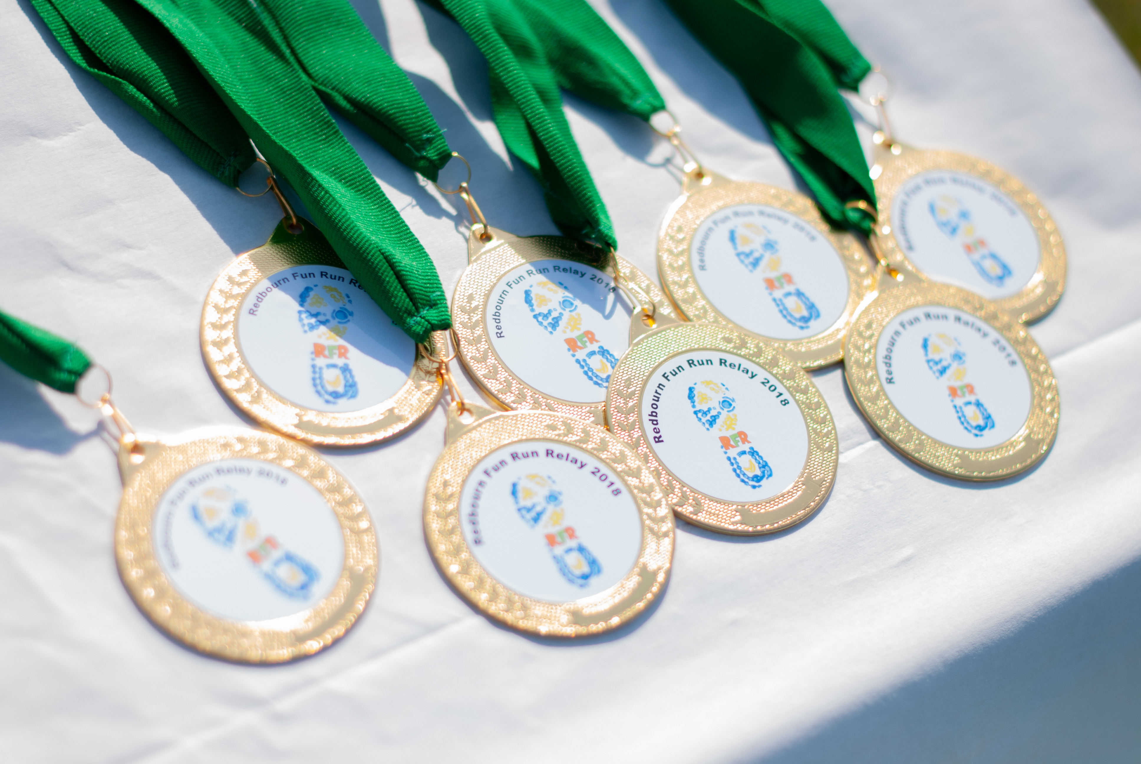 Medals awarded at Redbourn Fun Run 2018