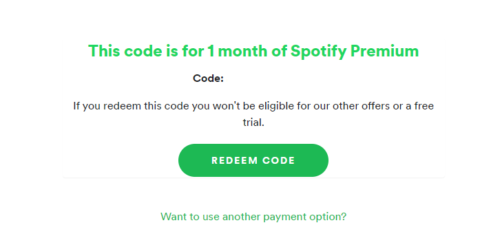 how to redeem spotify code